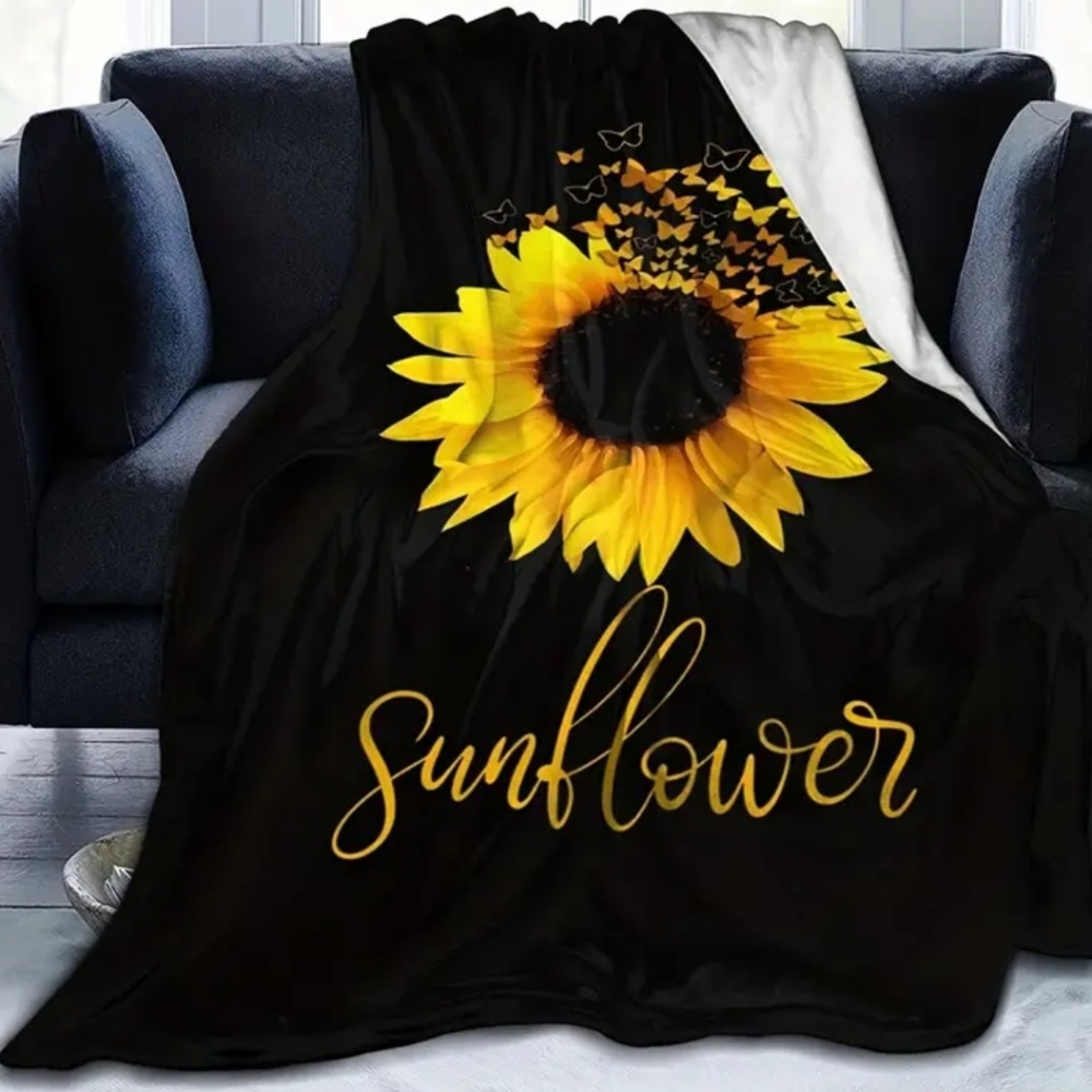 Beautiful sunflower sofa blanket